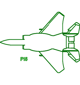بلوک آماده اتوکد پلان و نما هواپیمای جنگنده F-15 